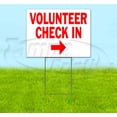 thumbnail image 1 of Volunteer Check In Right (18" x 24") Yard Sign, Includes Metal Step Stake, 1 of 6