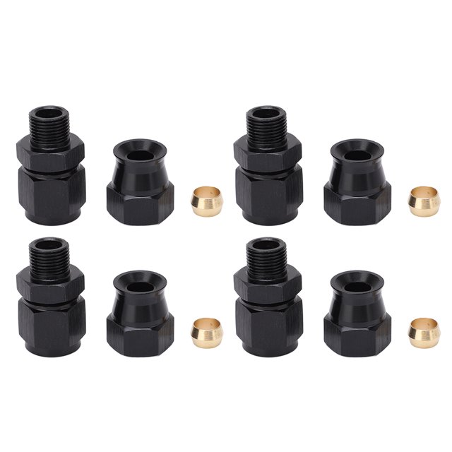 Adaptador AN6 hembra recta de 4 Uds., aleación de aluminio a prueba de fugas con virola de latón para gas líquido, aceite diésel de 5/16 pulgadas