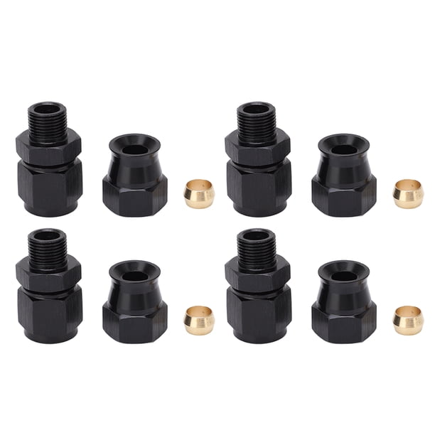 Adaptador AN6 hembra recta de 4 Uds., aleación de aluminio a prueba de fugas con virola de latón para gas líquido, aceite diésel de 5/16 pulgadas Jadeshay A