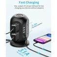 thumbnail image 3 of Surge Protector, 8 Outlets Power Strip Tower with 4 USB Ports and 10ft Extension Cord, Black, 3 of 6