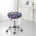 thumbnail image 7 of Naloa Colorful Tie Dye Stained Glass 2 Round Bar Stool Cushion Cover 12-14 inch, Fits Kitchen, Office, Restaurant Chairs - 13 inch, 7 of 7