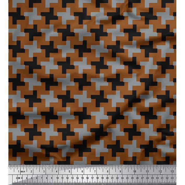 Soimoi Rayon Fabric Abstract Geometric Print Sewing Fabric Yard 42 Inch Wide