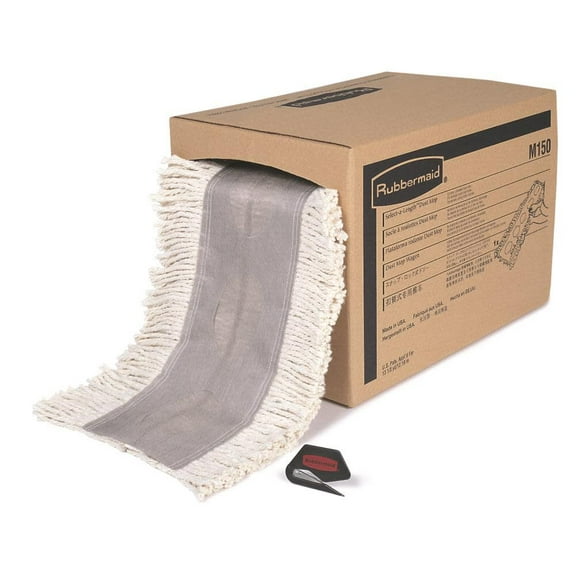 Rubbermaid Commercial FGM15000WH00 5 in. x 40 ft. Cotton Cut To Length Dust Mops - White - 1 Roll