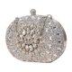 thumbnail image 4 of Bolso de mano de noche para mujer, cartera elegante con bolsillo y cuentas de diamantes de imitación. plata, 4 of 9
