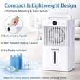 thumbnail image 5 of Memoryfield Portable Evaporative Air Cooler AC Fan with 2.6 Gal Water Tank, 3 Speeds Cooling Fan, White, 5 of 7