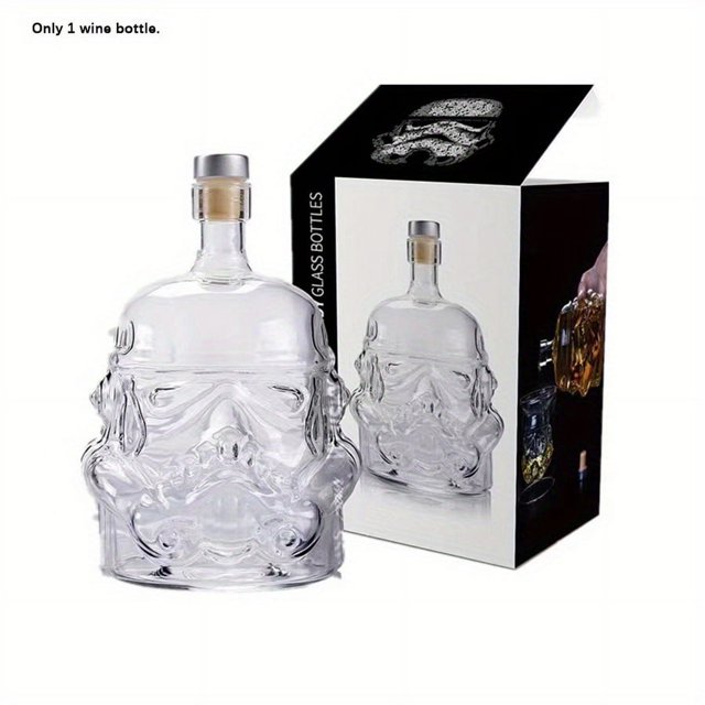 Set Of 3, Whiskey Decanter Set With 2 Glasses, Transparent Creative Flask Carefe, Whiskey Carafe For Wine, Scotch, Bourbon, Vodka, Liquor, Valentine's Day Gift, Halloween Decor
