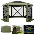 thumbnail image 1 of Carpa plegable VEVOR tipo cenador, 3 x 3 metros, carpa de camping grande de 6 lados con techo desmontable y bolsa de transporte, refugio solar con mosquitera para 6-8 personas, color verde., 1 of 9