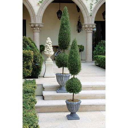 Design Toscano Classic Topiary Tree Collection - Small • Stone finished urn• Faux evergreen foliage• Exclusive to the Design Toscano brand and perfect for your home or garden• Maintenance free