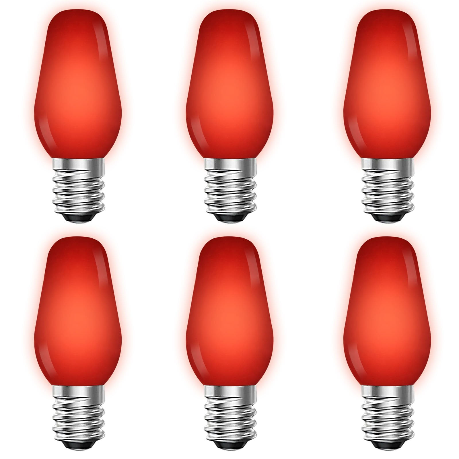 Luxrite C7 LED Red Replacement Light Bulbs for String Lights 0.5W