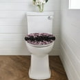 thumbnail image 2 of SEANATIVE Pink Cherry Blossom Toilet Seat Cover with Elastic Band Soft Toilet Lid Cover Elongated Toilet Seat Cover Bathroom Decor Absorbent Toilet Seat Lid Cover, 2 of 6