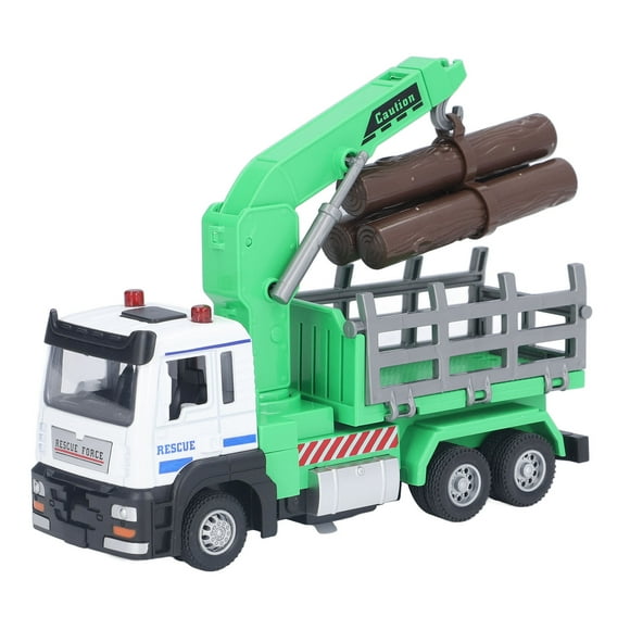 Logging Truck Toy, Log Tractor Model Light Music Effect Vivid Design Stable Running  For 6 Years Old Above Green
