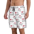 thumbnail image 2 of Disketp Men's Swim Trunks Hawaiian Breathable Surf Beach Swimsuits Mesh Lining Beach Shorts with Pockets-I Love My Dad, 2 of 7