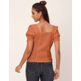 thumbnail image 5 of Moomaya Solid Tops For Women, Square Neck, Smart Chic Short Tops, 5 of 8