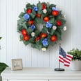 thumbnail image 6 of Pedty Summer Wreaths,Wreath for Front Door,4Th of July Independence Day Red White Blue Flower Wreath for Wall Window Party Wedding Decor Spring Summer Decoration for Front Door Home Decor (Blue), 6 of 7