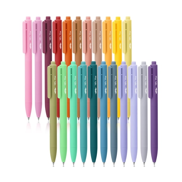 Bolígrafos de gel Mr. Pen retráctiles, paquete de 22 unidades, 0,7 mm, punta fina