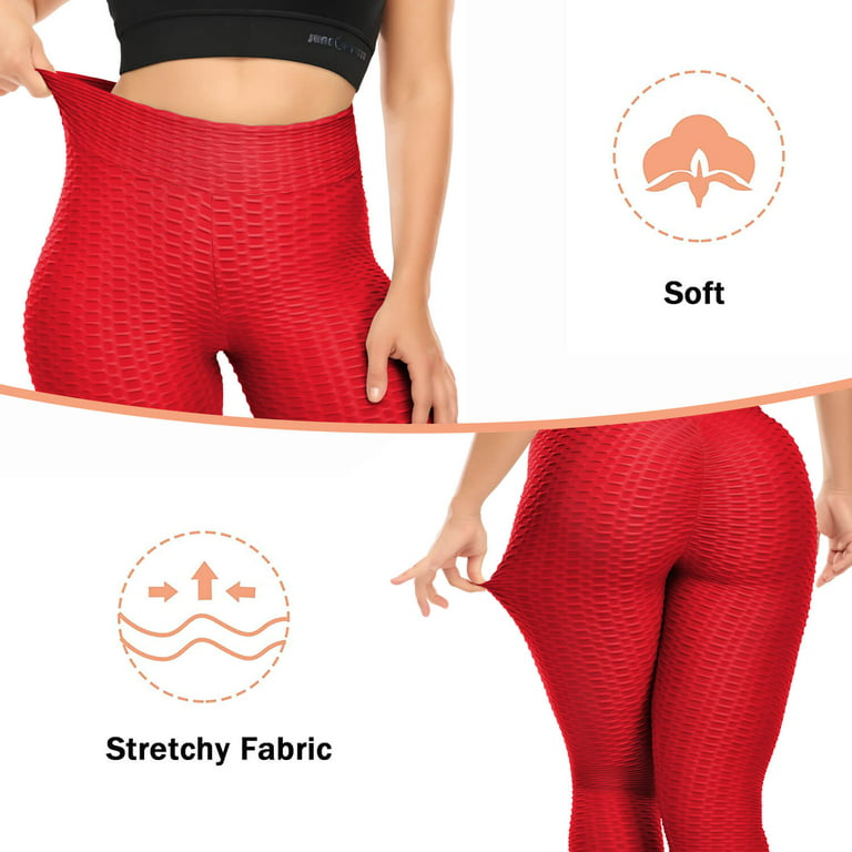 Lavento Womens Ankle Length Workout Yoga Stretch Red Carrot Leggings Size  XL-10