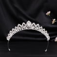 thumbnail image 1 of Zhuge Tiara de boda para novia, diadema de princesa, corona nupcial, joyería para el cabello con diamantes de imitación de cristal, decoración para novia, cumpleaños, graduación, boda (blanco), 1 of 4