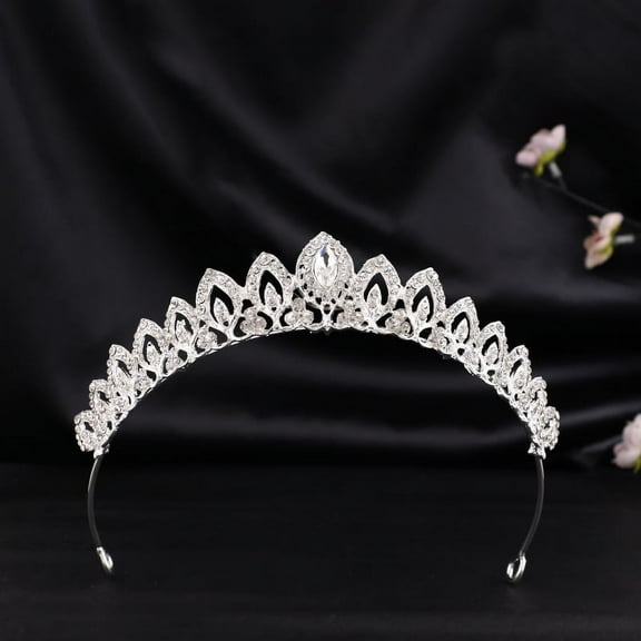 Nvzi-c Wedding Tiara for Bride Princess Tiara Headband Bridal Crown,Crystal Rhinestone Hair Jewelry Decor for Queen Bride Birthday Prom Wedding Pageant Halloween Costume Party(White)