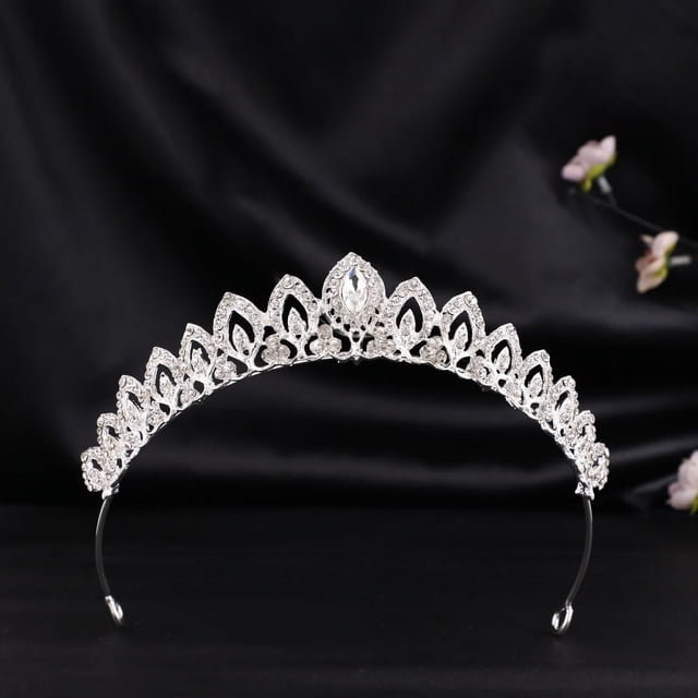 Zhuge Tiara de boda para novia, diadema de princesa, corona nupcial, joyería para el cabello con diamantes de imitación de cristal, decoración para novia, cumpleaños, graduación, boda (blanco)
