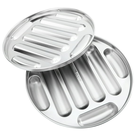 UPOUART  1Set Food Grade Stainless Steel Hot Dog Pan Silver for Family Cooking Baking