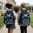 thumbnail image 2 of Yuyamidu Blue Butterfly Backpack for Girls 6-8 8-10 10-12 Kids School Bag Set 4Pcs Elementary Bookbag with Lunch Tote Water Bottle Pouch Pencil Case Back to School Daypack, 2 of 7