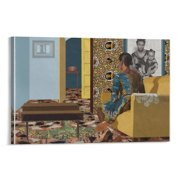 Njideka Akunyili Crosby Artist Painting Poster Home Decor Poster Wall Art Hanging Picture Print Bedroom Decorative Painting Posters Room Aesthetic 24x36inch(60x90cm)