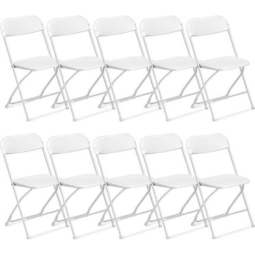 Ktaxon 10 Pack Commercial Plastic Folding Chairs Stackable Wedding Party Chairs Portable Chairs for Outdoor White