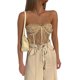 thumbnail image 2 of Top Corto Sin Tirantes Bustier de encaje floral Bodycon Tops de tubo Traje de calle de color sólido (Champagne M) Cgtredaw Para estrenar, 2 of 8
