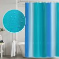 thumbnail image 4 of Shower Curtain Bathroom Set Gradient Blue Green Stripe Waterproof Fabric Shower Curtains with Grommets&Hooks, Abstract Minimalist Art Privacy Bath Curtain for Bathtub 60x72in, 4 of 9