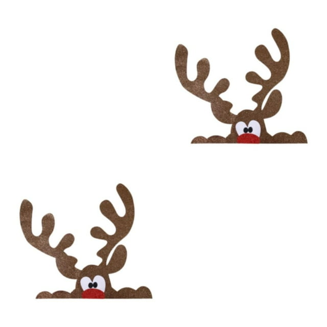 ZheElen Cute Easy To Apply Remove Christmas Window Stickers Wide Application Door Decal Big elk antlers 2Set