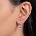 thumbnail image 3 of Simple Basic Dangling Lever back Round Bead Ball Drop Earrings for Women .925 Sterling Silver 6MM, 3 of 5
