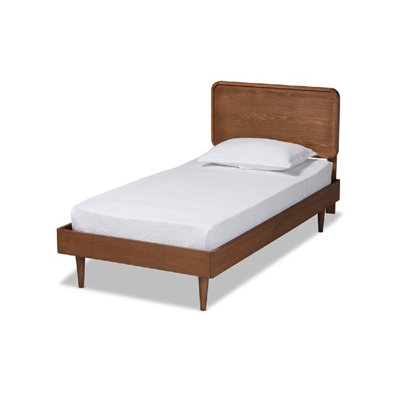 Baxton Studio Gisa Walnut Brown Finished Wood Twin Size Platform Bed