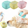 thumbnail image 2 of Pet Bath Massage Brush Puppy Dog Cat Grooming Cleaning Soft (Pink), 2 of 16