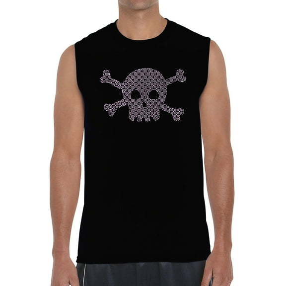 Men's Word Art Sleeveless T-shirt - XOXO Skull