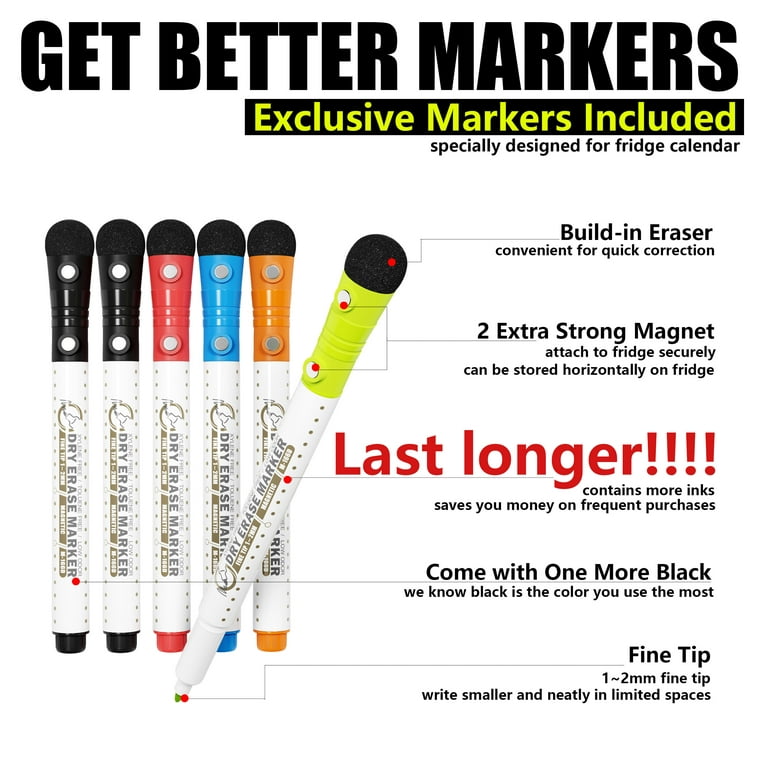 Mr. Pen- Magnetic Dry Erase Markers, 8 Pack with 1 Dry Erase Eraser,  Magnet, Dry Erase Magnetic Markers, Dry Erase Pens Fine Tip, Fine Tip Dry  Erase in 2023