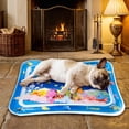 thumbnail image 4 of Aoznliie Dog Water Mat, Thickened Durable Cooling Mat for Dogs, 37x30 inch Leakproof Pet Water Bed for Floor Sofa, Blue, 4 of 6