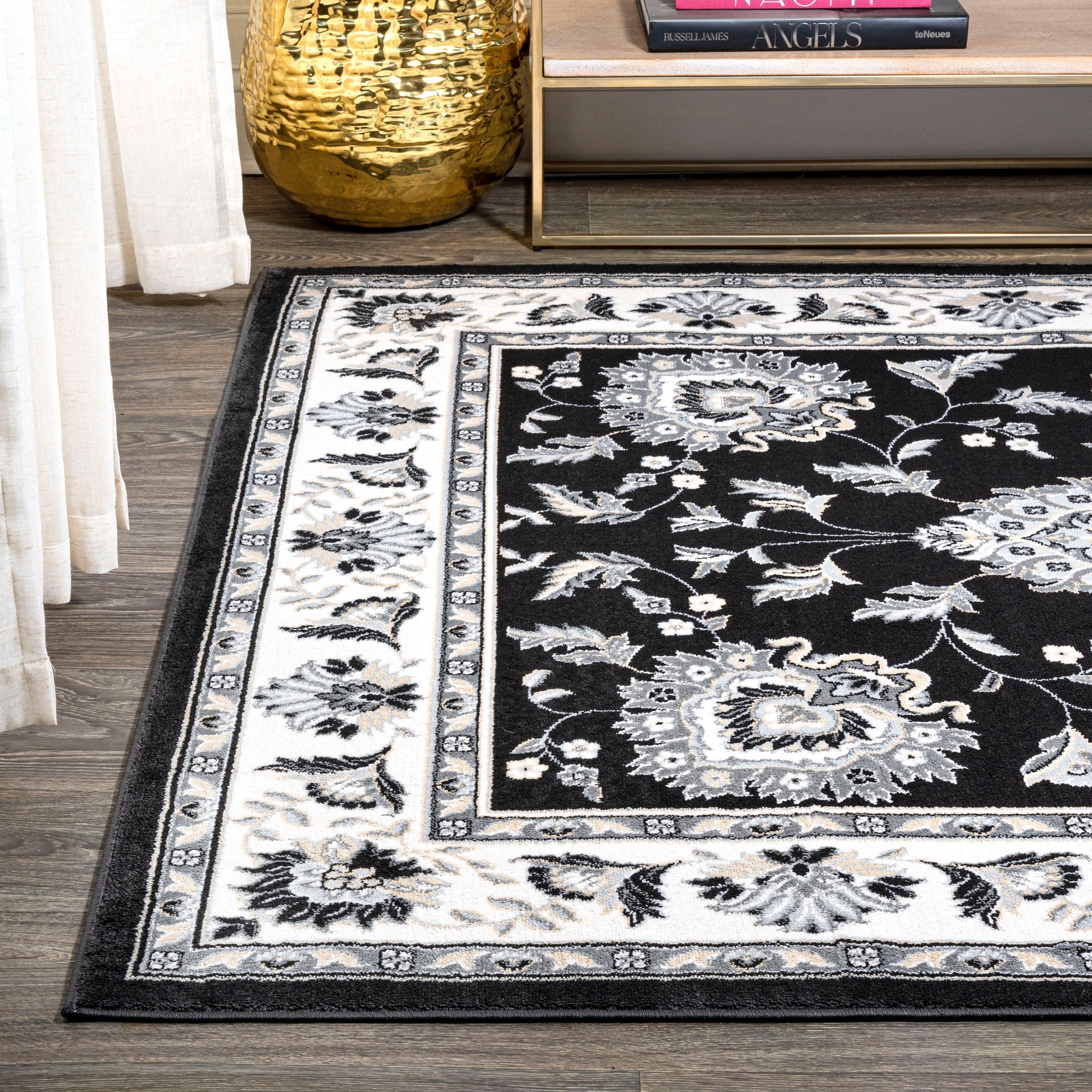 JONATHAN Y MODERN PERSIAN 4 x 6 Area Rug, Cherie French Cottage - Black/Cream, MDP505D-4