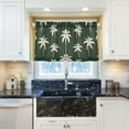 thumbnail image 5 of Yayeee Kitchen Curtains Tier Pair Light Filtering 27"x24" Rod Pocket Short Cafe Window Panel, White Palm Trees Pattern, 5 of 7