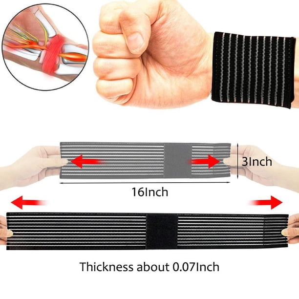 Bandage De Poignet élastique En Nylon – Ajustable, Respirant, Idéal Pour La Muscu, Crossfit, Fitness, Homme Et Femme