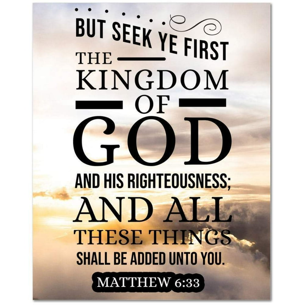 Bible Verse Canvas The Kingdom of God Matthew 6:33 Christian Home Décor