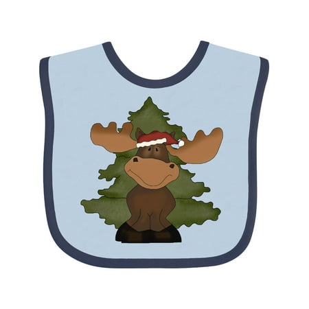 

Inktastic christmas moose tree Gift Baby Boy or Baby Girl Bib