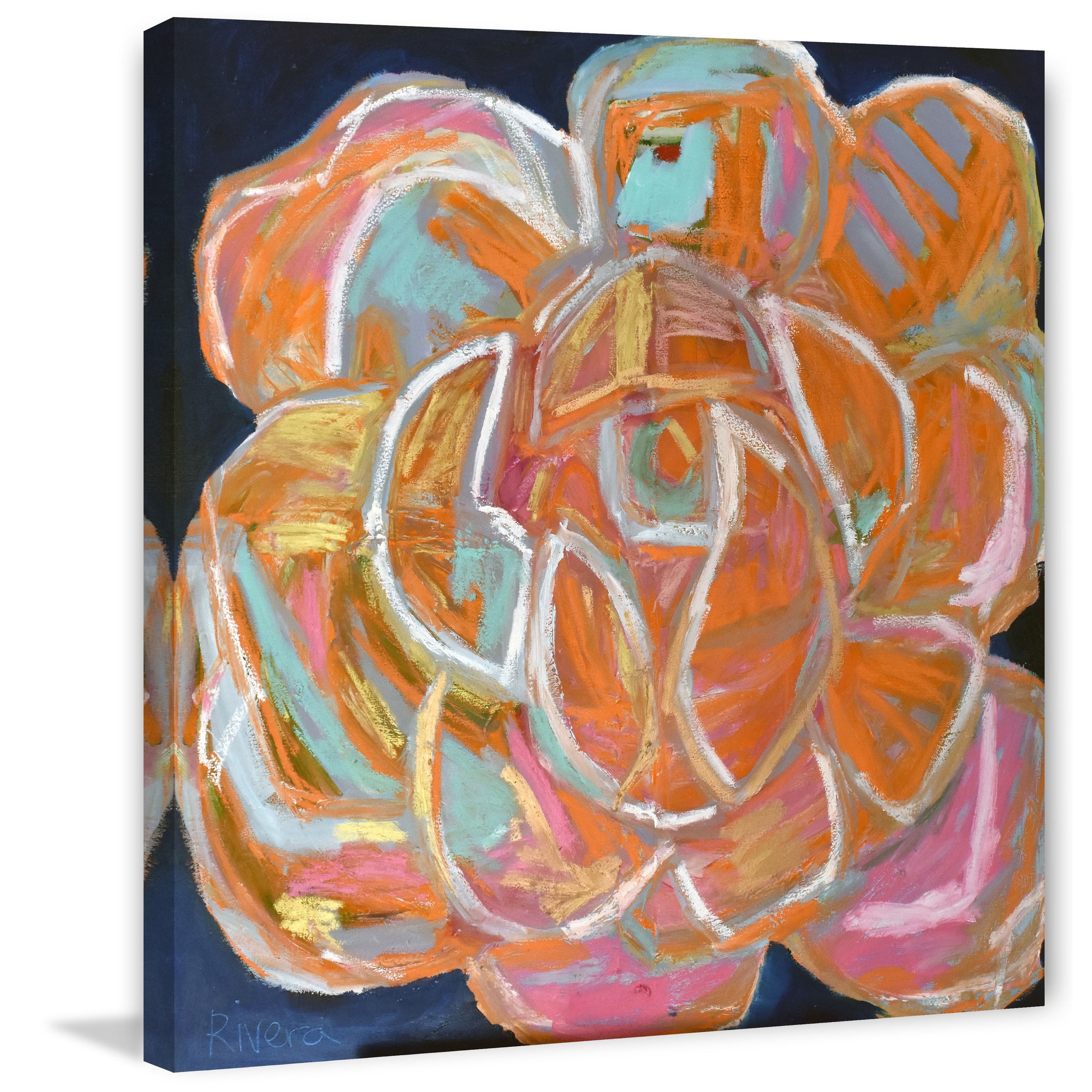 Marmont Hill "Colorful Magnolia I" by Michelle Rivera Painting Print on Wrapped Canvas