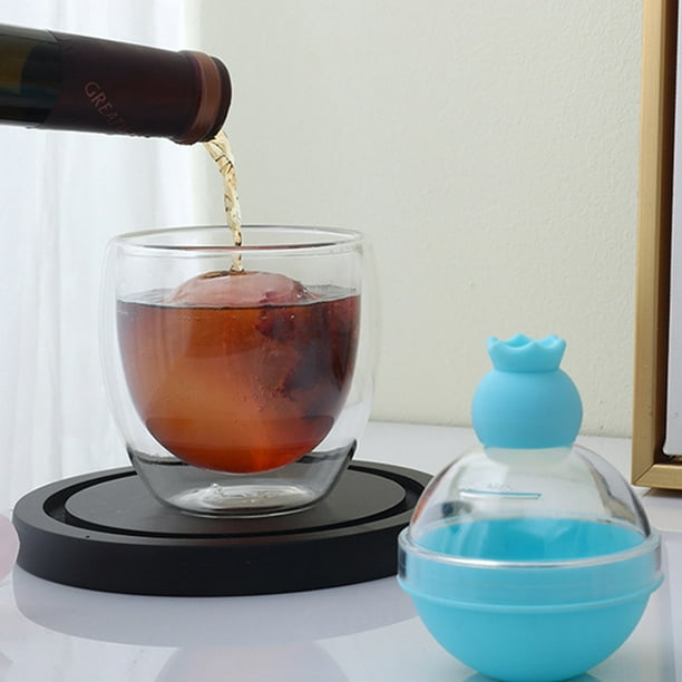 Moqsnm - Bolas de hielo redondas para whisky, bolas de hielo instantáneas, cubos de hielo grandes para el hogar, moldes para máquina de hielo de fácil liberación