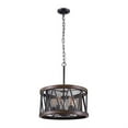 thumbnail image 1 of CWI Lighting Parsh 5 Light Drum Shade Chandelier With Pewter Finish, 1 of 3