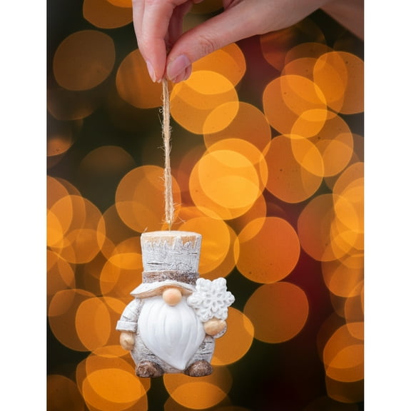 Polyresin Woodland Gnome Ornament, 2 Asst: Snowflake/Tree