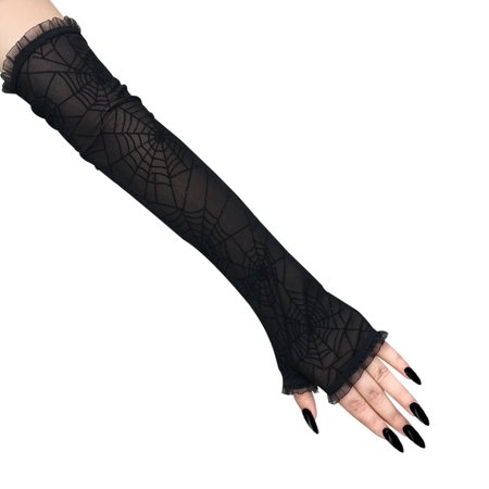 1 Paire De Gants D'halloween Mode Dentelle Gants De Fête Sans Doigts Gants  De Costume | Walmart Canada