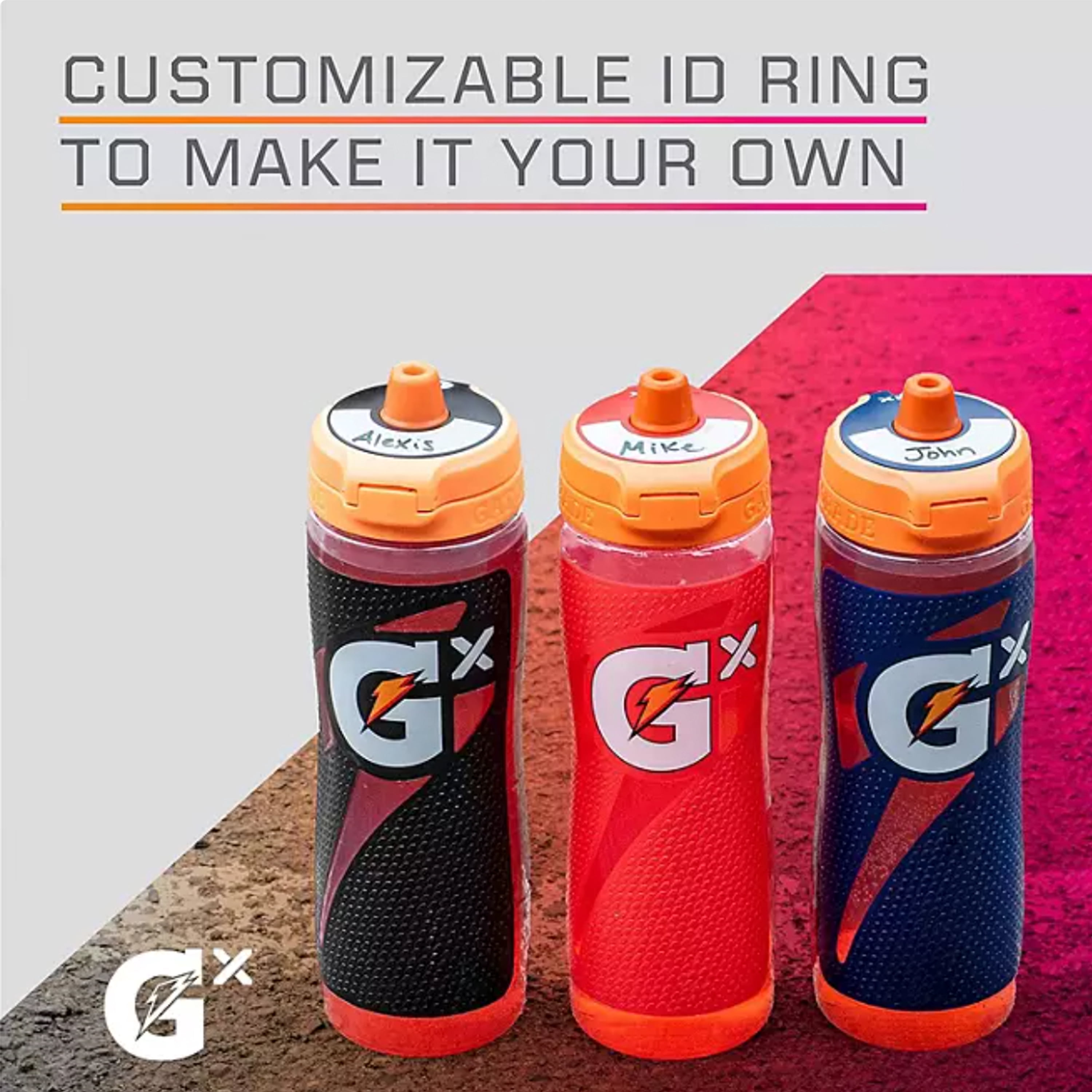Gatorade Gx Hydration System – Black 30oz Squeeze Bottle + 4 Glacier Freeze Flavor Pods