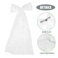 thumbnail image 2 of OULII 1Pack Wedding Hair Accessory White Lace Short Veil Bow Clip for Brides, 2 of 8