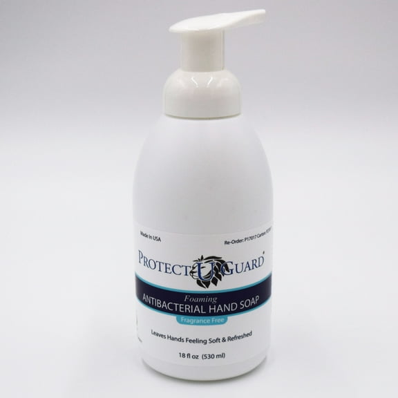 Protect U Guard Foaming Antibacterial Hand Soap, Fragrance-Free, 18 Ounce