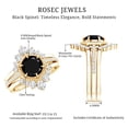 thumbnail image 6 of Rosec Jewels Real Black Spinel Wedding Bridal Ring Set of 3 - Vintage Style Engagement Ring with Enhancer - AAA Quality, 18K Yellow Gold, US 8.50, 6 of 7